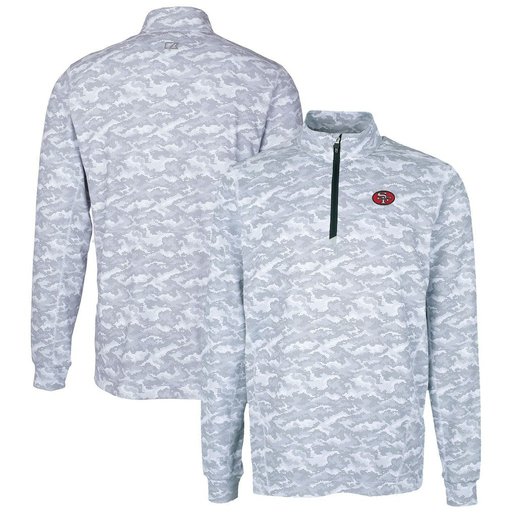 San Francisco 49ers Cutter & Buck Big & Tall Traverse Eco Camo Tri-Blend DryTec Quarter-Zip Jacket - Charcoal outlet
