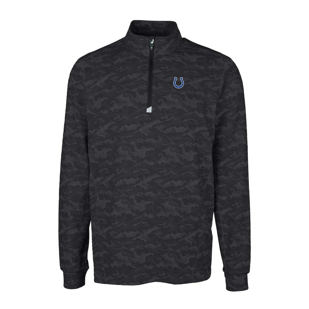 Indianapolis Colts Cutter & Buck Big & Tall Traverse Eco Camo Tri-Blend DryTec Quarter-Zip Jacket - Black online