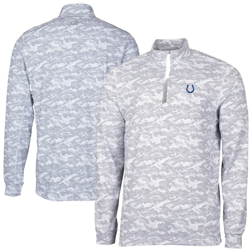 Indianapolis Colts Cutter & Buck Big & Tall Traverse Eco Camo Tri-Blend DryTec Quarter-Zip Jacket - Charcoal outlet