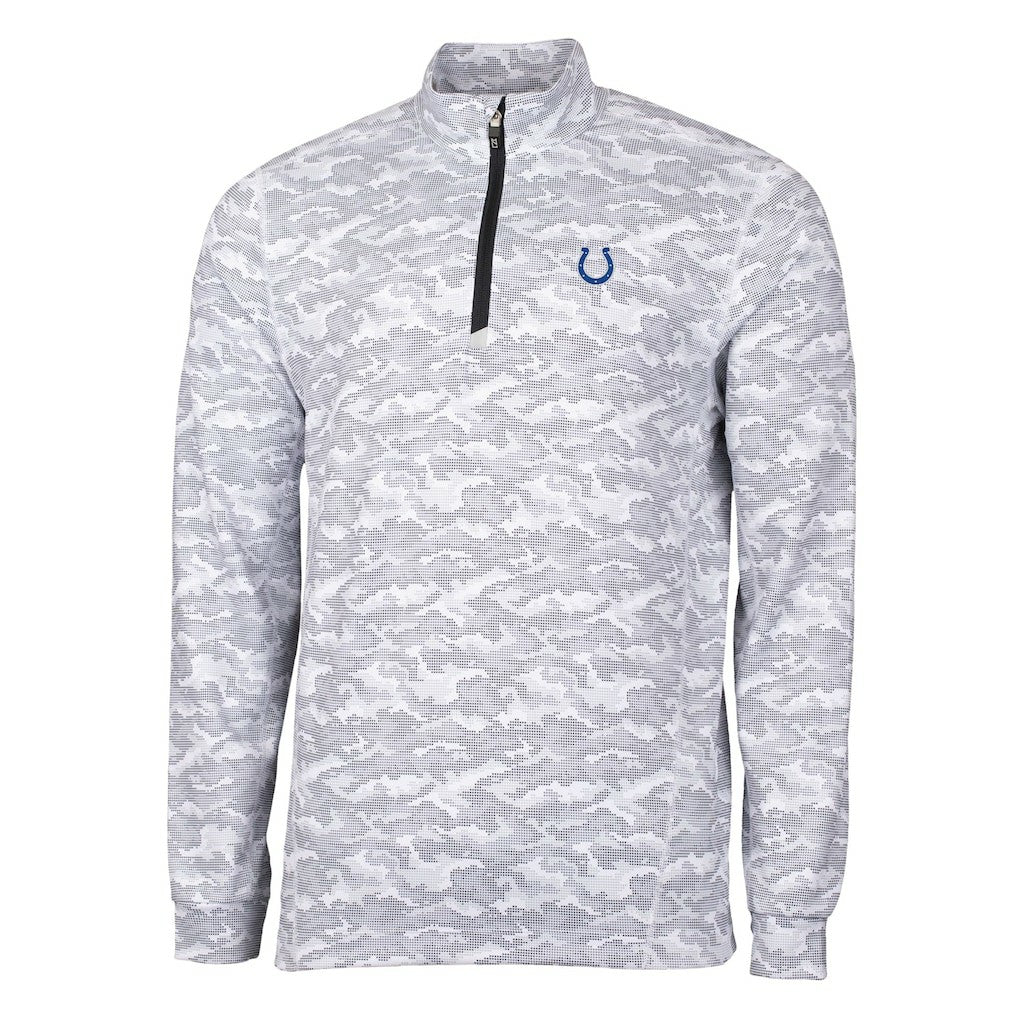 Indianapolis Colts Cutter & Buck Big & Tall Traverse Eco Camo Tri-Blend DryTec Quarter-Zip Jacket - Charcoal outlet
