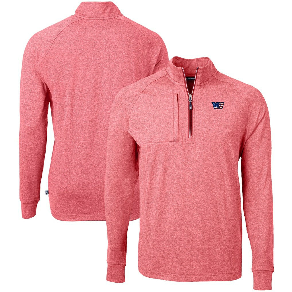 Washington Commanders Cutter & Buck Big & Tall Adapt Eco Raglan Quarter-Zip Jacket - Heather Burgundy outlet