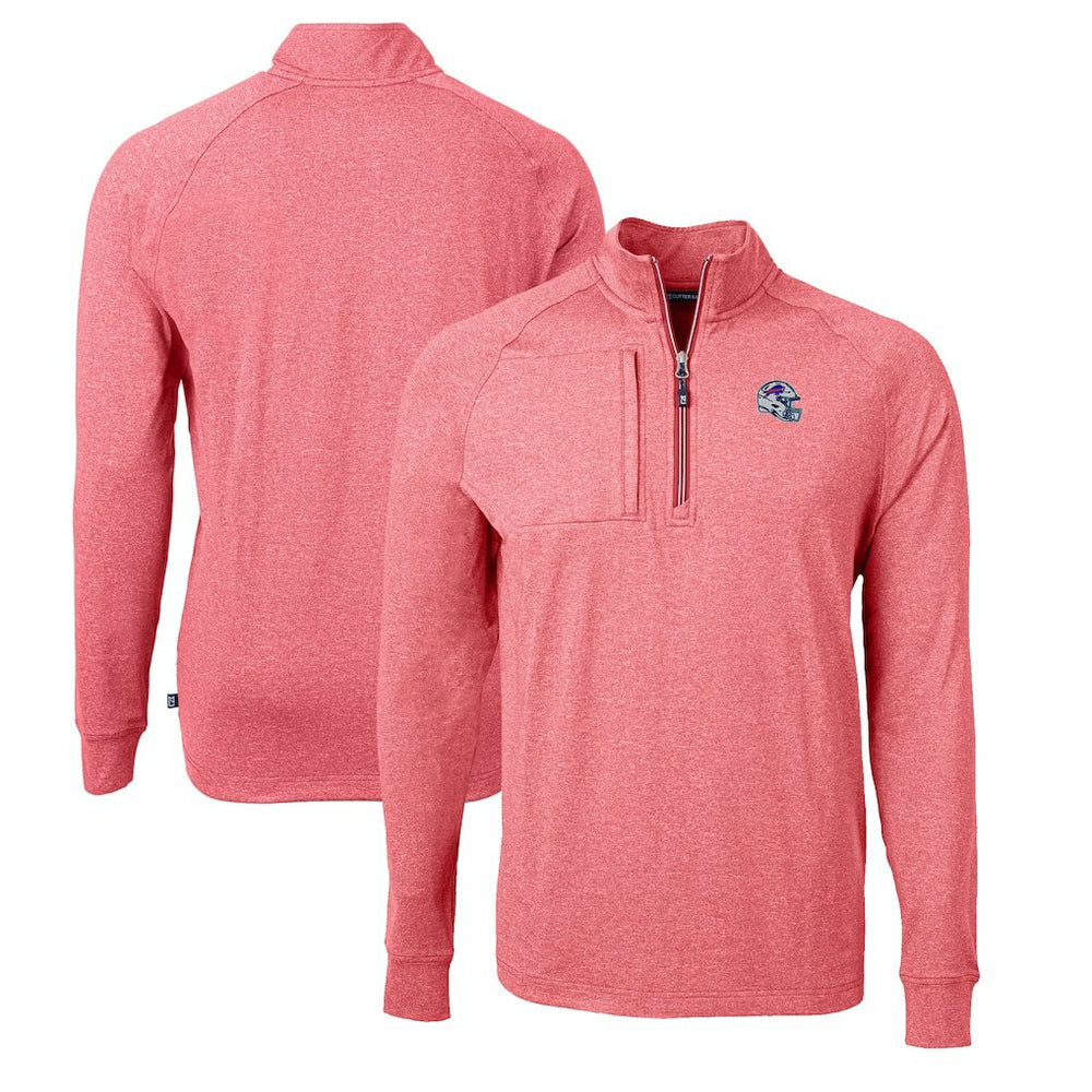 Buffalo Bills Cutter & Buck Big & Tall Adapt Eco Raglan Quarter-Zip Jacket - Heather Red outlet