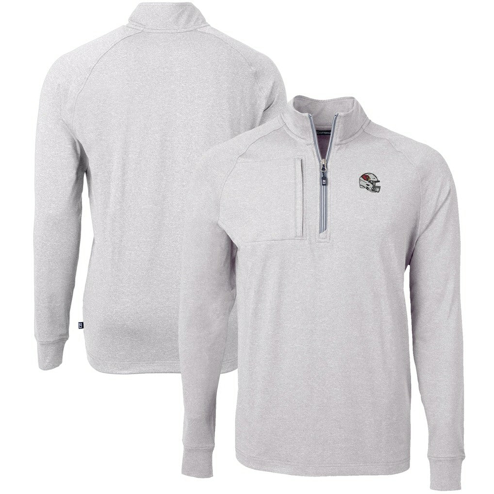 Arizona Cardinals Cutter & Buck Big & Tall Adapt Eco Raglan Quarter-Zip Jacket - Heather Gray for sale