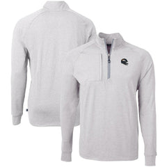 Denver Broncos Cutter & Buck Big & Tall Adapt Eco Raglan Quarter-Zip Jacket - Heather Gray for sale
