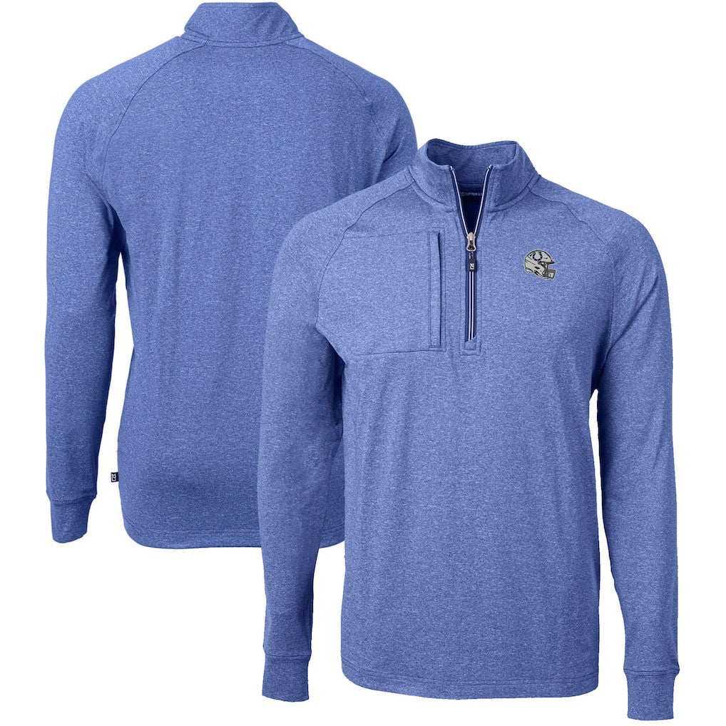 Indianapolis Colts Cutter & Buck Big & Tall Adapt Eco Raglan Quarter-Zip Jacket - Heather Royal discount