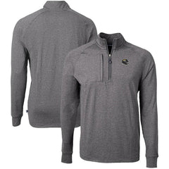 Jacksonville Jaguars Cutter & Buck Big & Tall Adapt Eco Raglan Quarter-Zip Jacket - Heather Black on sale