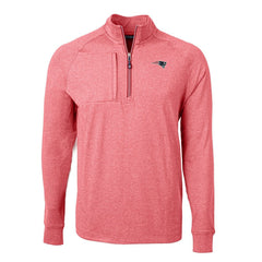 New England Patriots Cutter & Buck Big & Tall Adapt Eco Raglan Quarter-Zip Jacket - Heather Red outlet