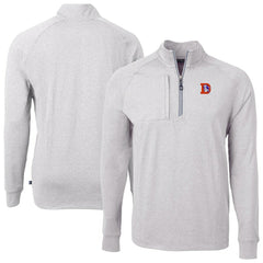 Denver Broncos Cutter & Buck Big & Tall Adapt Eco Raglan Quarter-Zip Jacket - Heather Gray cheap