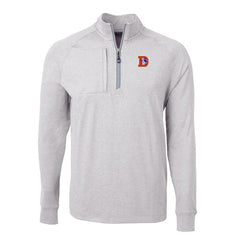 Denver Broncos Cutter & Buck Big & Tall Adapt Eco Raglan Quarter-Zip Jacket - Heather Gray cheap