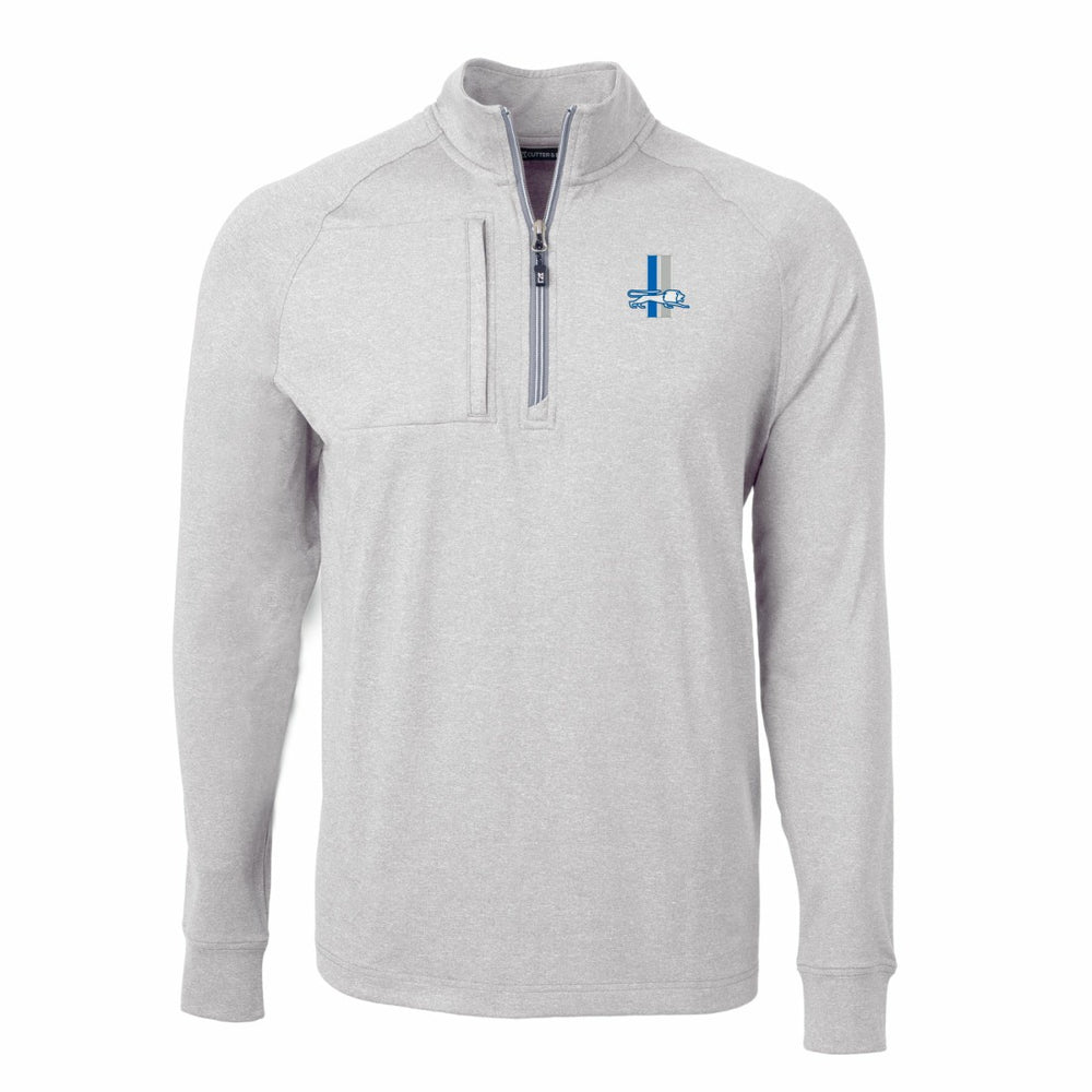 Detroit Lions Cutter & Buck Big & Tall Adapt Eco Raglan Quarter-Zip Jacket - Heather Gray for sale