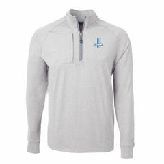 Detroit Lions Cutter & Buck Big & Tall Adapt Eco Raglan Quarter-Zip Jacket - Heather Gray for sale