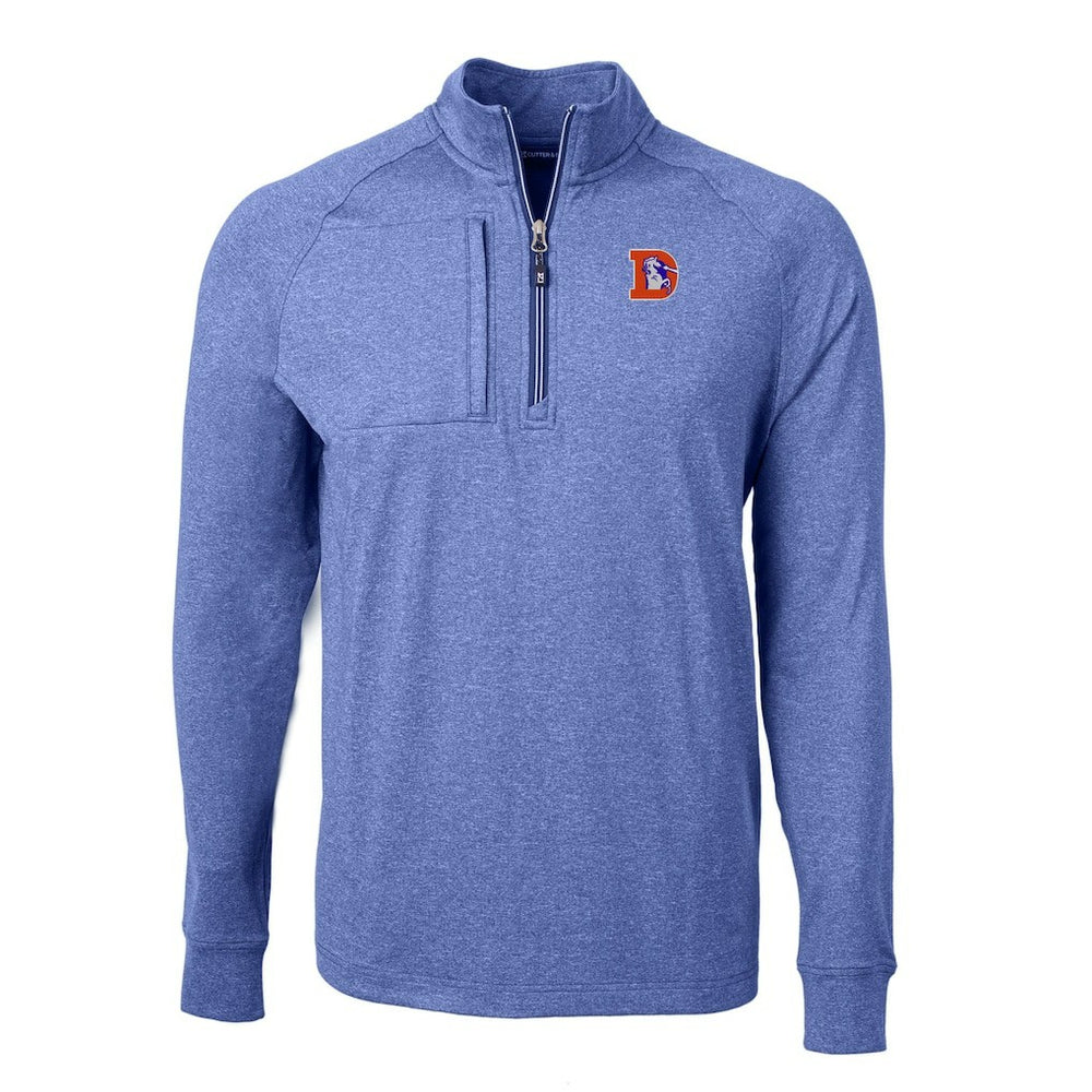 Denver Broncos Cutter & Buck Big & Tall Adapt Eco Raglan Quarter-Zip Jacket - Heather Royal outlet