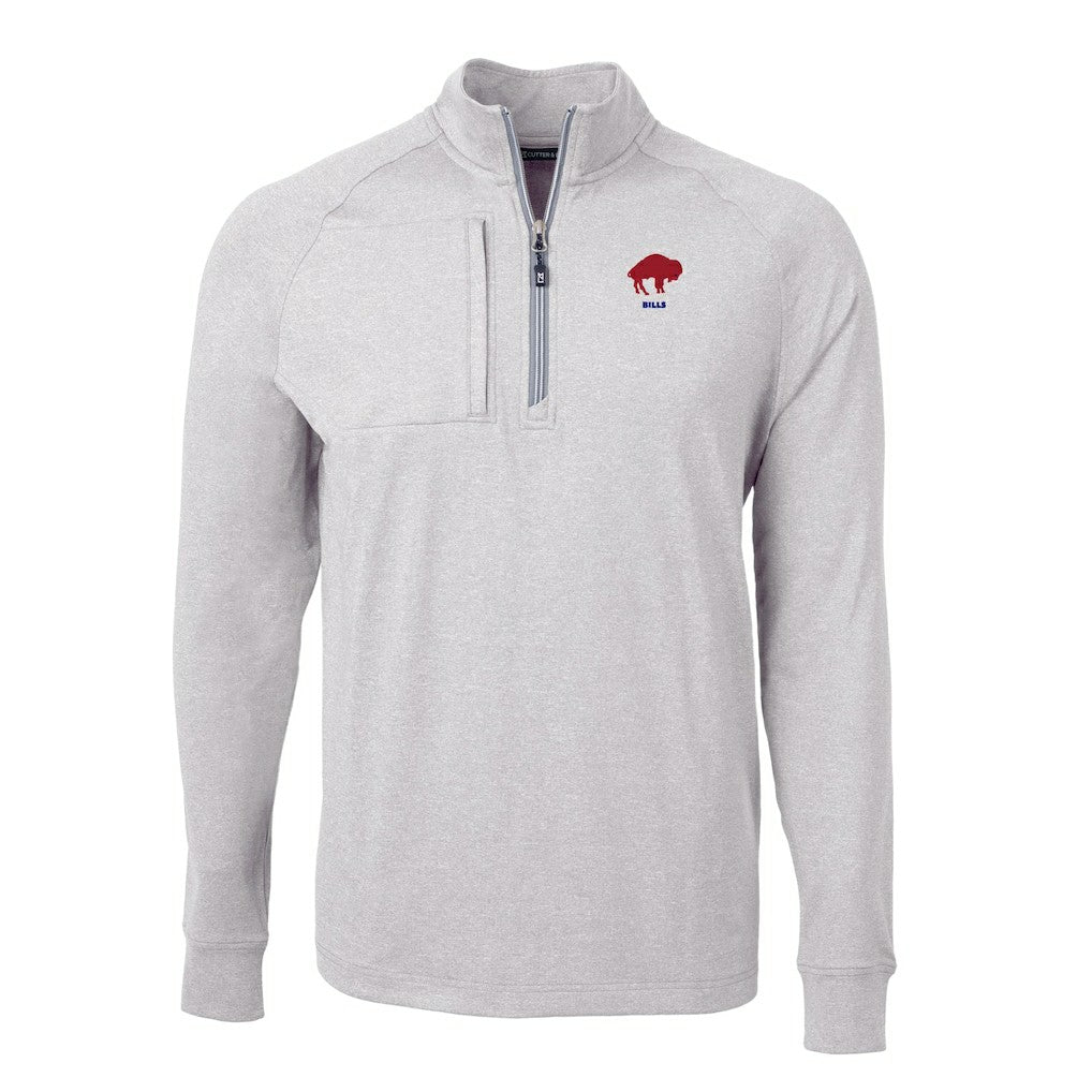 Buffalo Bills Cutter & Buck Big & Tall Adapt Eco Raglan Quarter-Zip Jacket - Heather Gray online