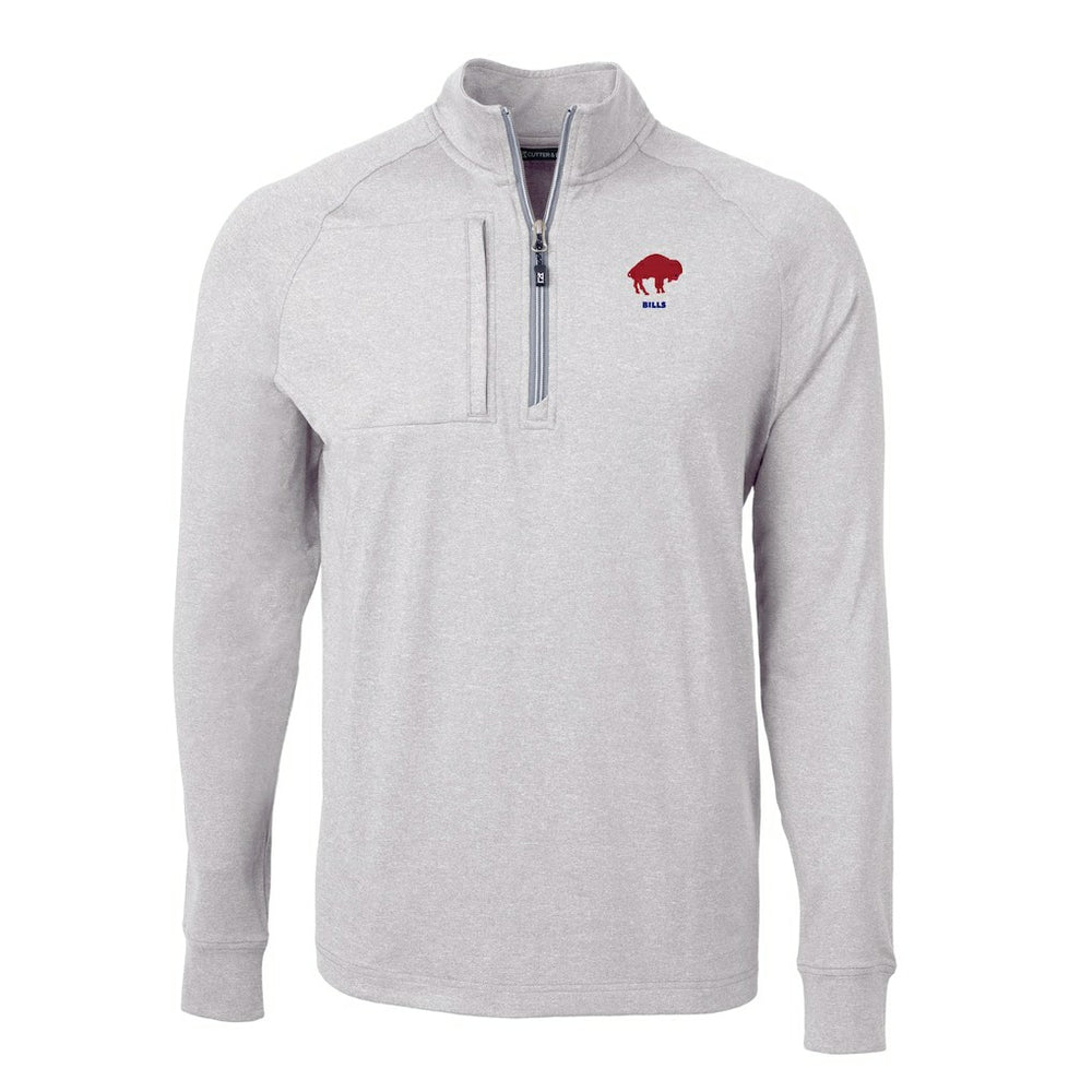 Buffalo Bills Cutter & Buck Big & Tall Adapt Eco Raglan Quarter-Zip Jacket - Heather Gray online