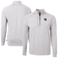 New York Giants Cutter & Buck Big & Tall Adapt Eco Raglan Quarter-Zip Jacket - Heather Gray discount