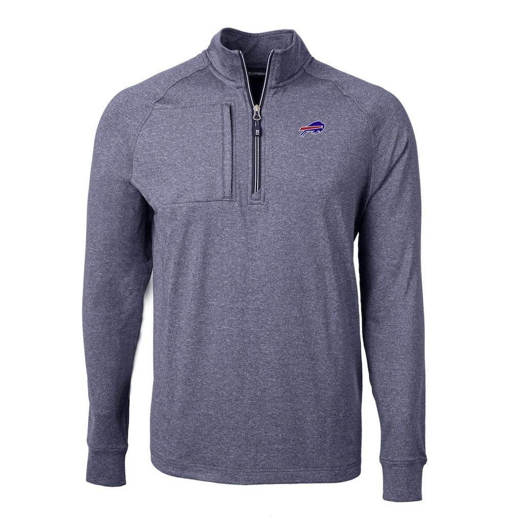 Buffalo Bills Cutter & Buck Big & Tall Adapt Eco Raglan Quarter-Zip Jacket - Heather Navy online
