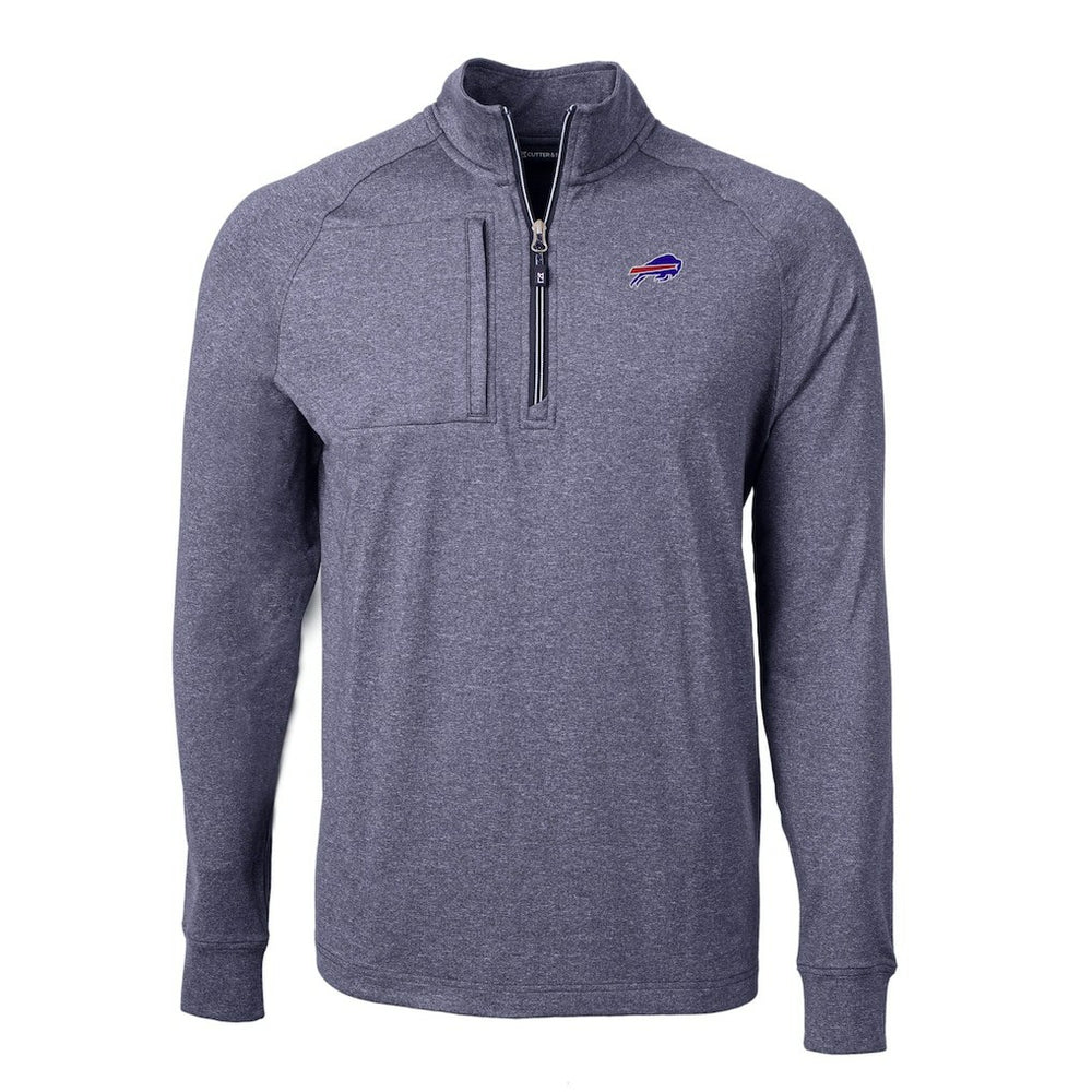 Buffalo Bills Cutter & Buck Big & Tall Adapt Eco Raglan Quarter-Zip Jacket - Heather Navy online
