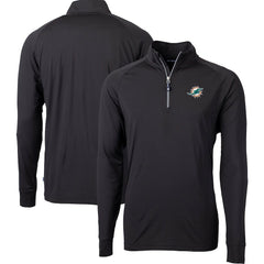 Miami Dolphins Cutter & Buck Big & Tall Adapt Eco DryTec Raglan Quarter-Zip Jacket - Black discount