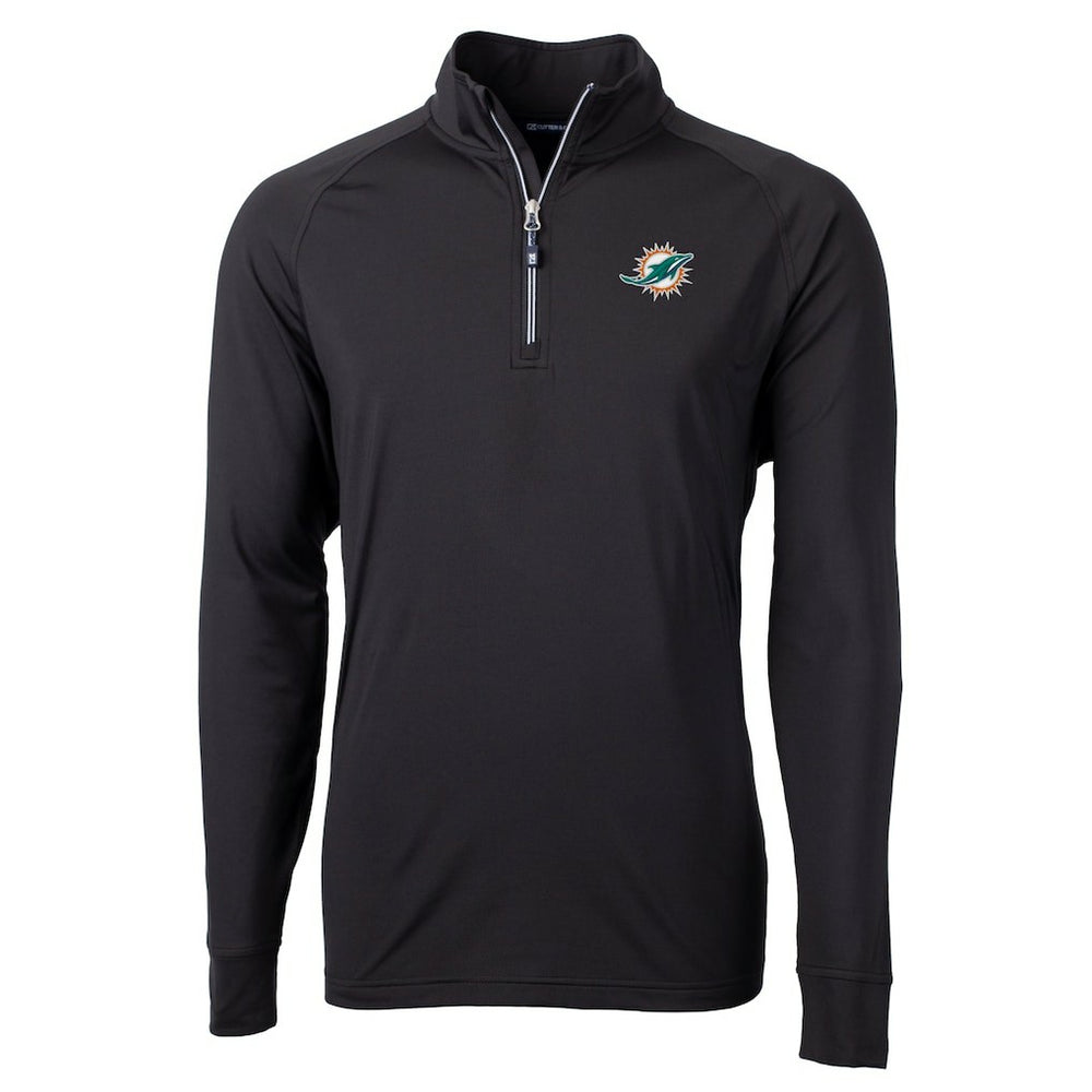 Miami Dolphins Cutter & Buck Big & Tall Adapt Eco DryTec Raglan Quarter-Zip Jacket - Black discount