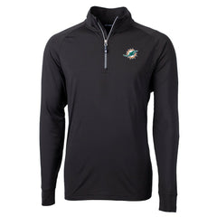 Miami Dolphins Cutter & Buck Big & Tall Adapt Eco DryTec Raglan Quarter-Zip Jacket - Black discount