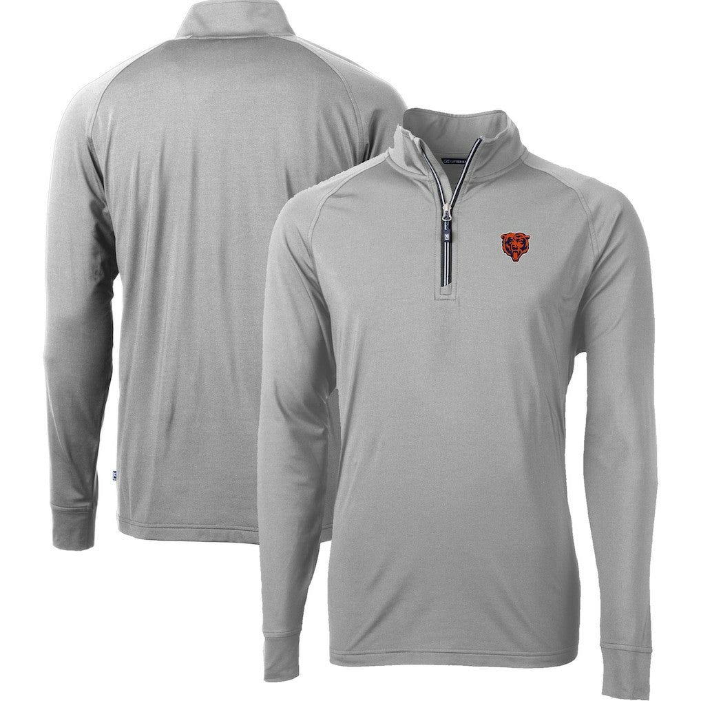 Chicago Bears Cutter & Buck Big & Tall Adapt Eco DryTec Raglan Quarter-Zip Jacket - Gray cheap