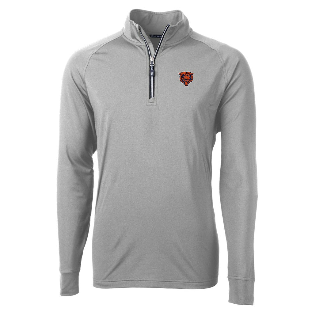 Chicago Bears Cutter & Buck Big & Tall Adapt Eco DryTec Raglan Quarter-Zip Jacket - Gray cheap