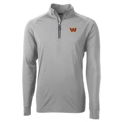 Washington Commanders Cutter & Buck Big & Tall Adapt Eco DryTec Raglan Quarter-Zip Jacket - Gray for sale