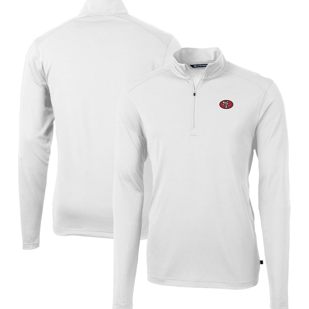 San Francisco 49ers Cutter & Buck Big & Tall Virtue Eco Pique Quarter-Zip Jacket - White outlet