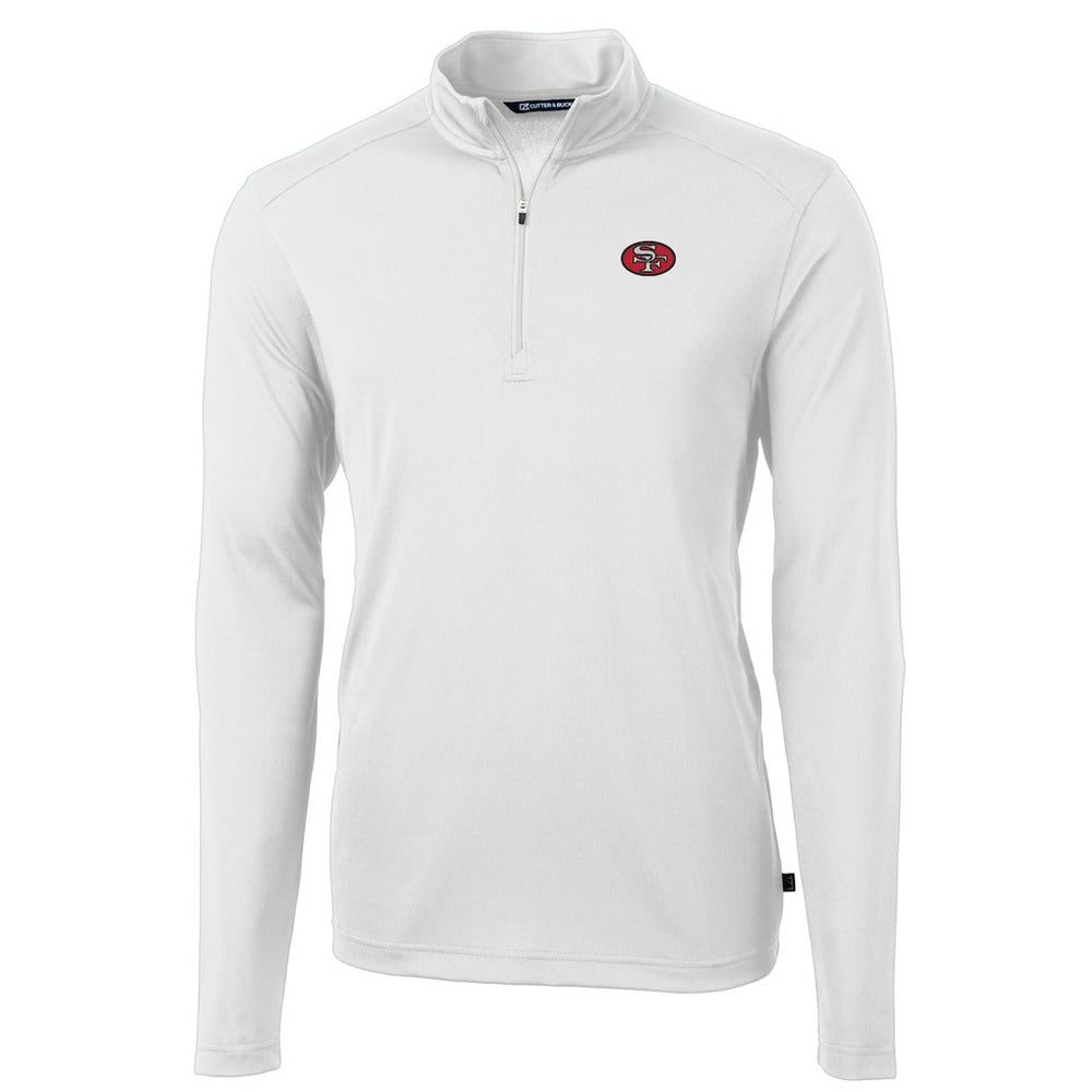 San Francisco 49ers Cutter & Buck Big & Tall Virtue Eco Pique Quarter-Zip Jacket - White outlet