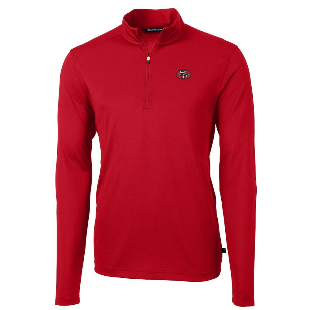 San Francisco 49ers Cutter & Buck Big & Tall Virtue Eco Pique Quarter-Zip Jacket - Scarlet for sale