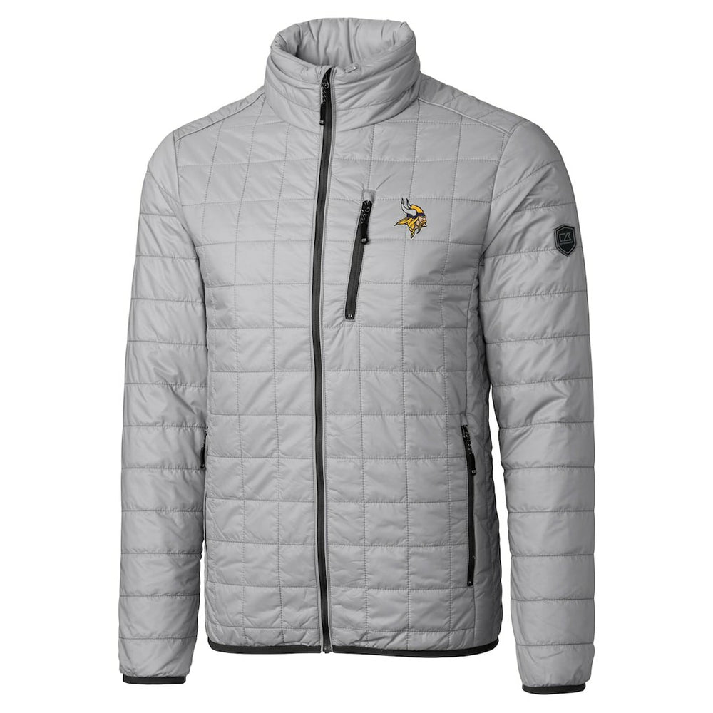 Minnesota Vikings Cutter & Buck Big & Tall Rainier PrimaLoft Eco Insulated Full-Zip Hoodie Puffer Jacket - Gray for sale