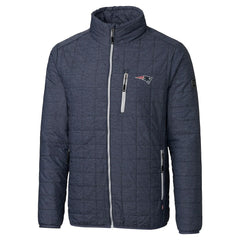 New England Patriots Cutter & Buck Big & Tall Rainier PrimaLoft Eco Insulated Full-Zip Hoodie Puffer Jacket - Navy for sale