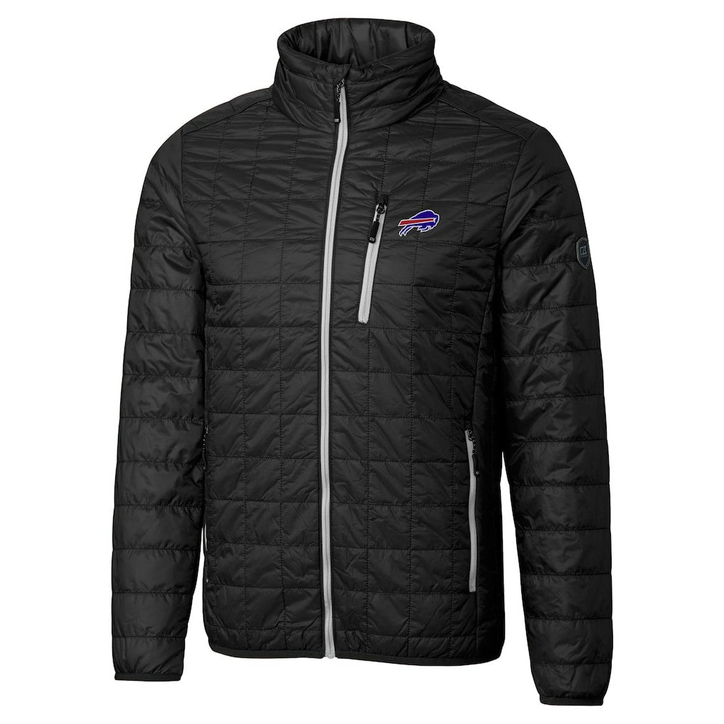 Buffalo Bills Cutter & Buck Big & Tall Rainier PrimaLoft Eco Insulated Full-Zip Hoodie Puffer Jacket - Black cheap