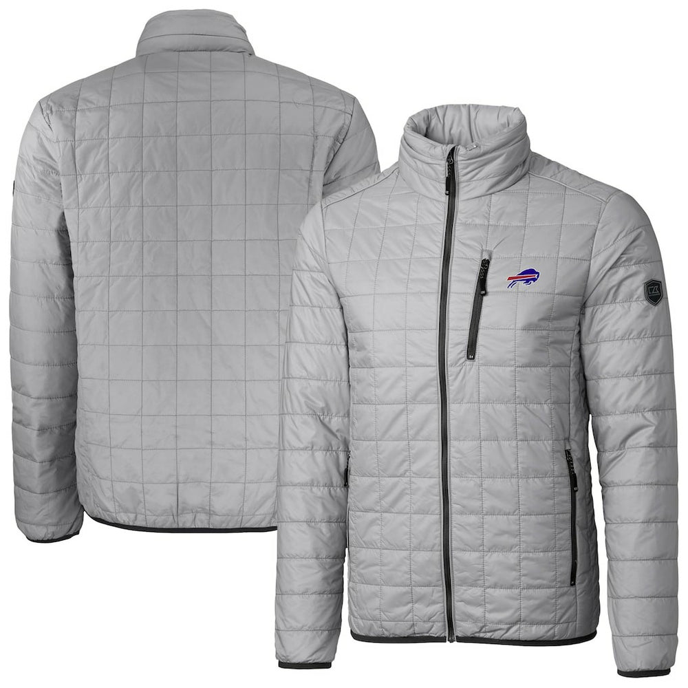 Buffalo Bills Cutter & Buck Big & Tall Rainier PrimaLoft Eco Insulated Full-Zip Hoodie Puffer Jacket - Gray cheap