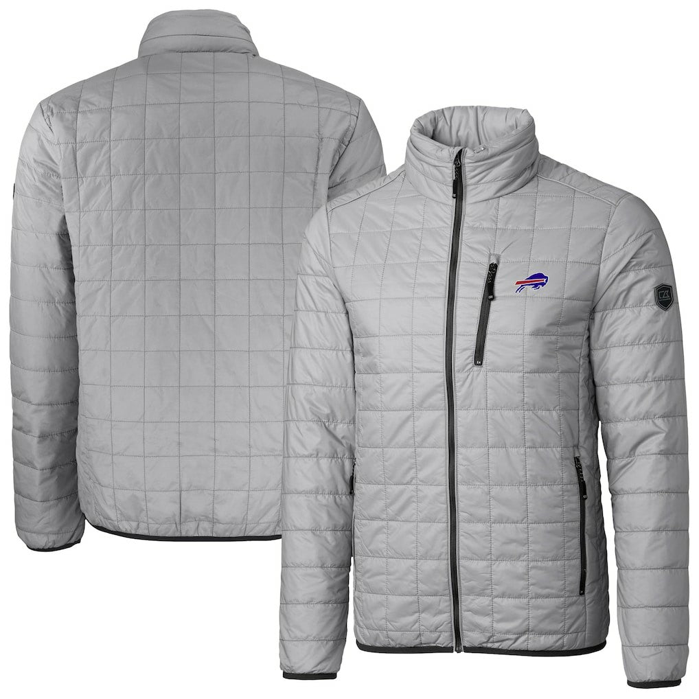 Buffalo Bills Cutter & Buck Big & Tall Rainier PrimaLoft Eco Insulated Full-Zip Hoodie Puffer Jacket - Gray cheap