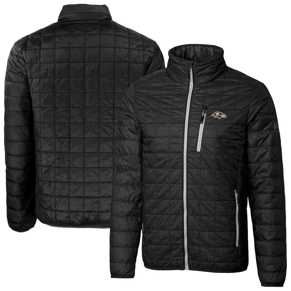 Baltimore Ravens Cutter & Buck Big & Tall Rainier PrimaLoft Eco Insulated Full-Zip Hoodie Puffer Jacket - Black outlet