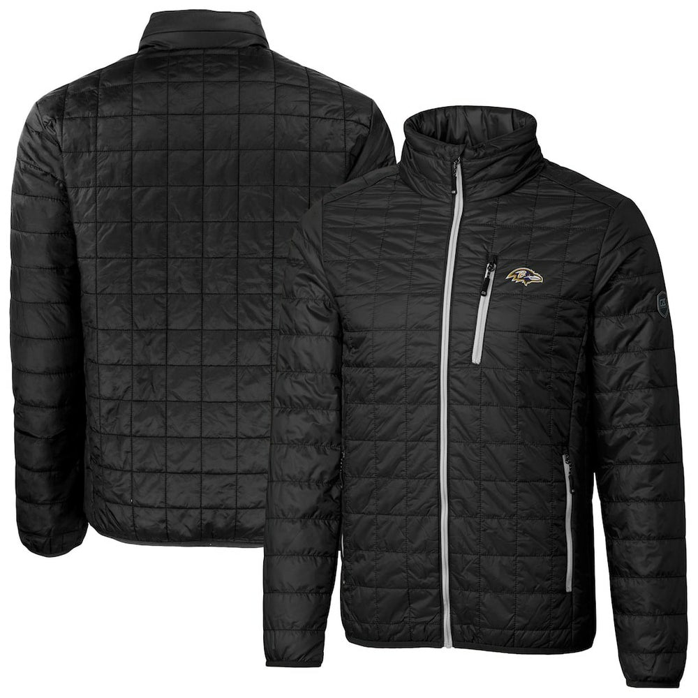 Baltimore Ravens Cutter & Buck Big & Tall Rainier PrimaLoft Eco Insulated Full-Zip Hoodie Puffer Jacket - Black outlet