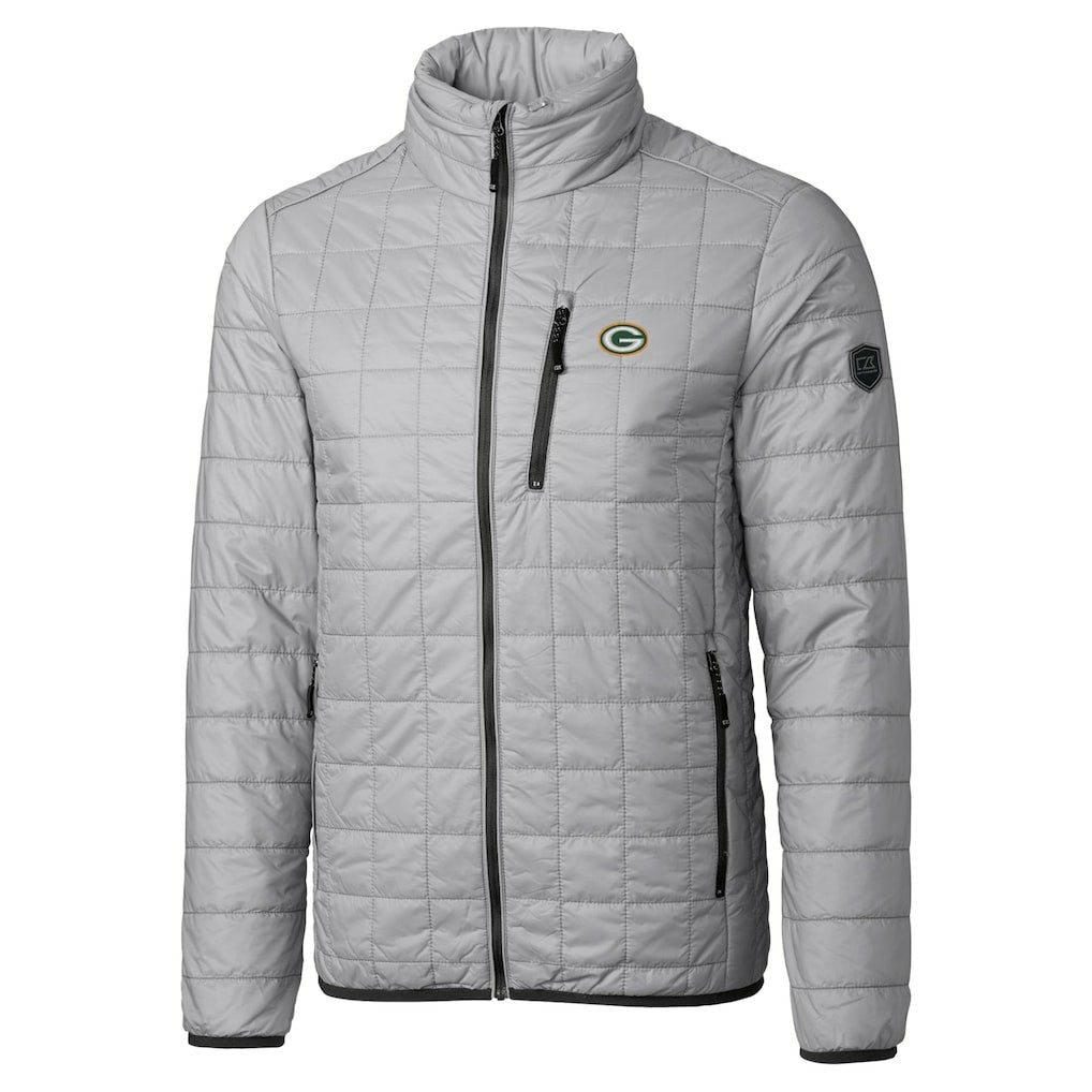 Green Bay Packers Cutter & Buck Big & Tall Rainier PrimaLoft Eco Insulated Full-Zip Hoodie Puffer Jacket - Gray sale