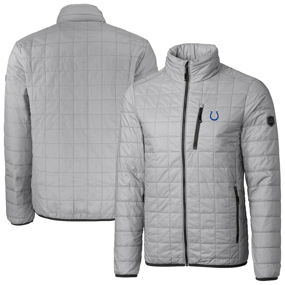 Indianapolis Colts Cutter & Buck Big & Tall Rainier PrimaLoft Eco Insulated Full-Zip Hoodie Puffer Jacket - Gray outlet