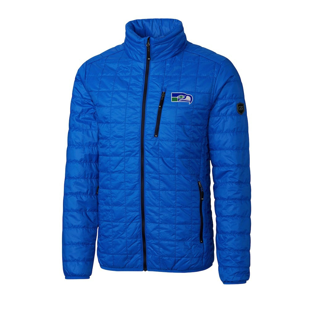 Seattle Seahawks Cutter & Buck Big & Tall Rainier PrimaLoft Eco Insulated Full-Zip Puffer Jacket - Royal on sale