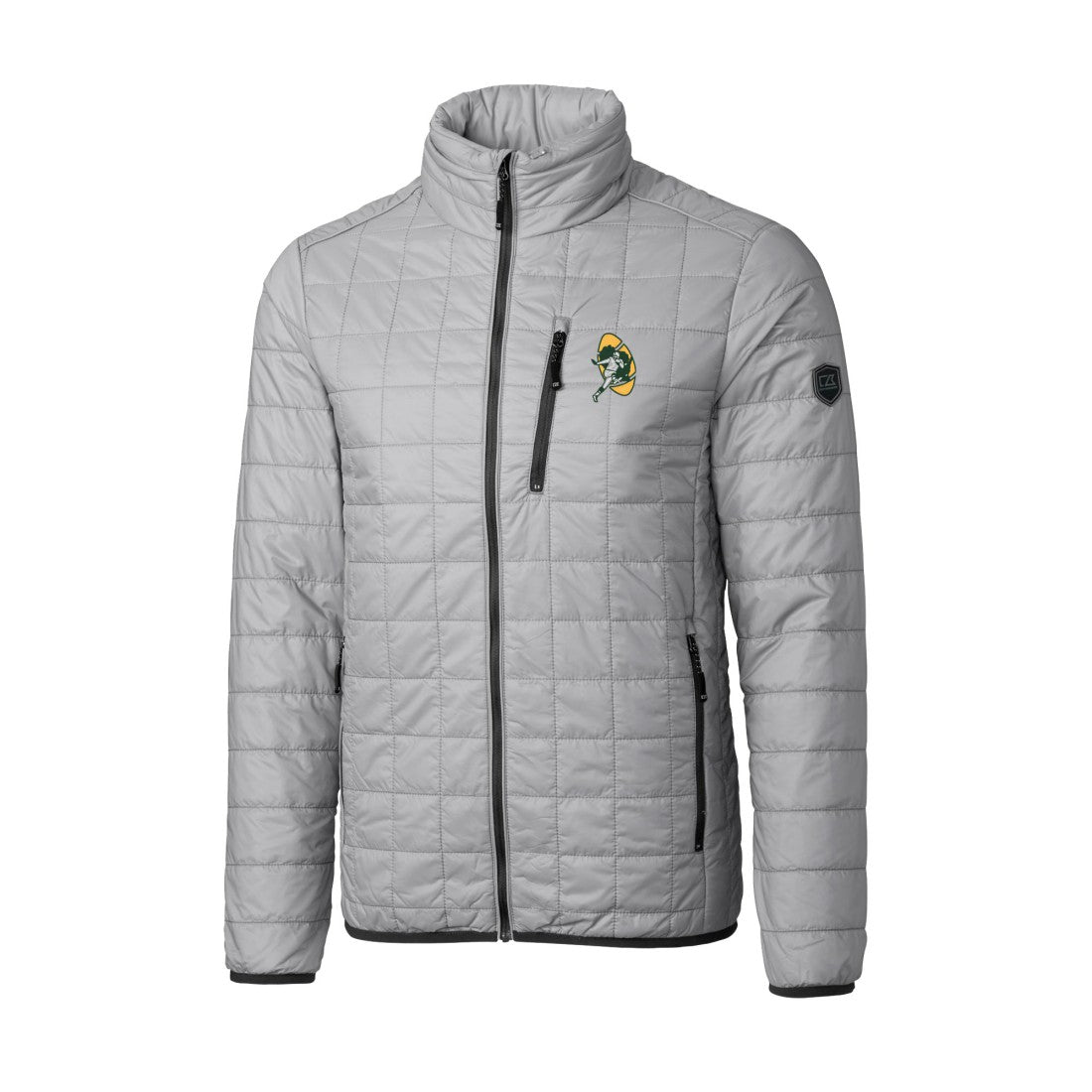 Green Bay Packers Cutter & Buck Big & Tall Rainier PrimaLoft Eco Insulated Full-Zip Puffer Jacket - Gray on sale