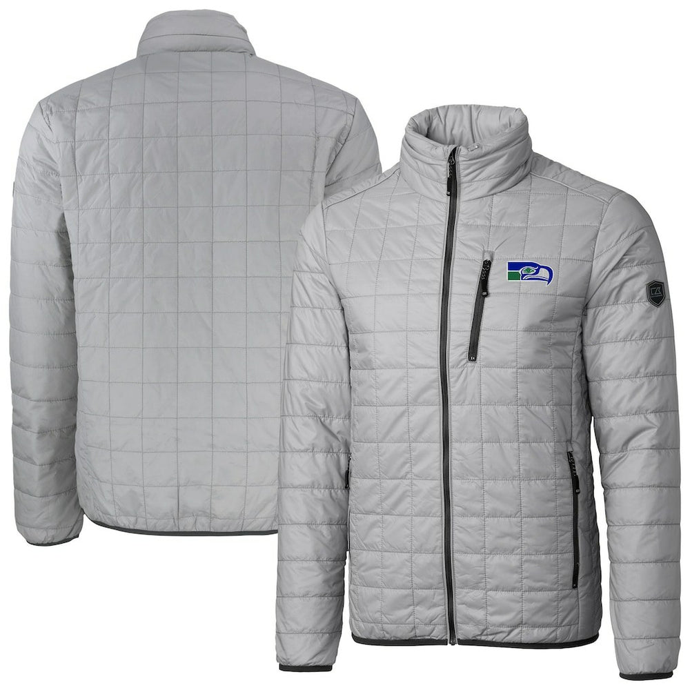 Seattle Seahawks Cutter & Buck Big & Tall Rainier PrimaLoft Eco Insulated Full-Zip Puffer Jacket - Gray on sale