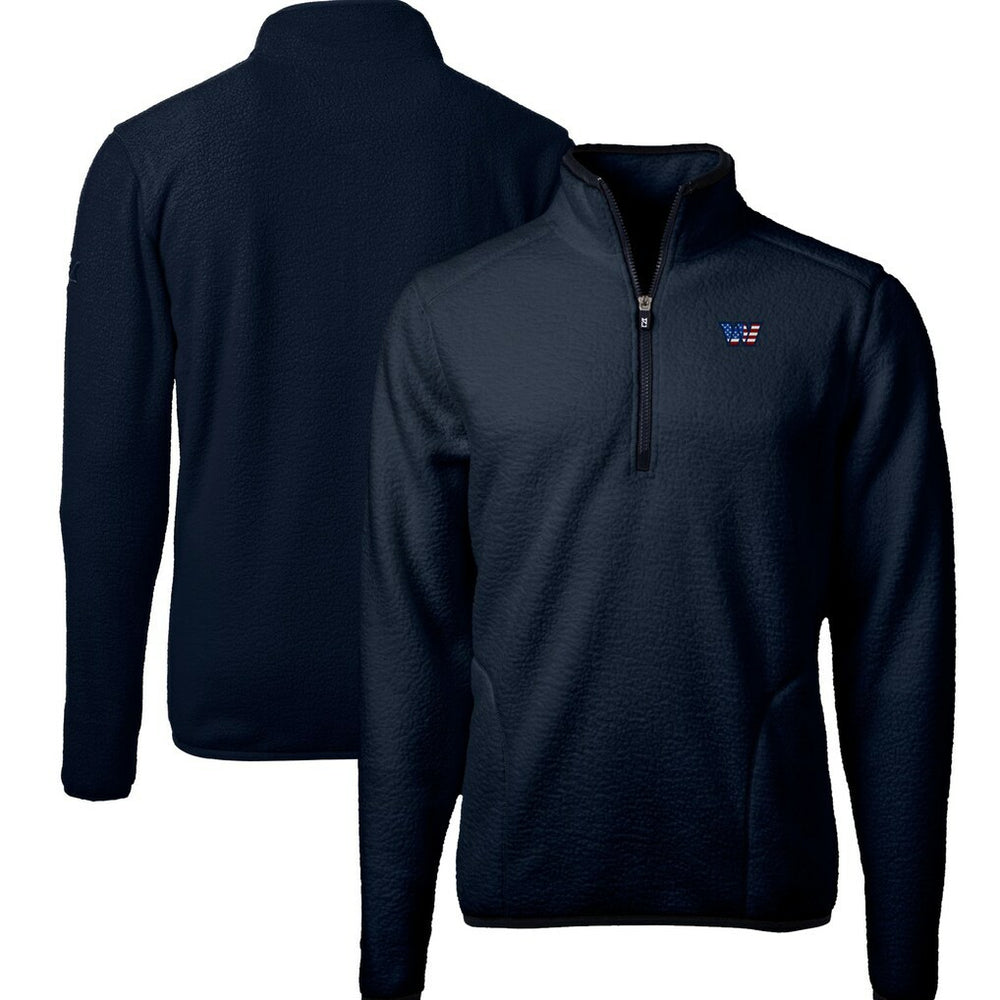 Washington Commanders Cutter & Buck Big & Tall Cascade Eco Fleece Quarter-Zip Jacket - Navy outlet