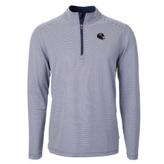Chicago Bears Cutter & Buck Big & Tall Virtue Eco Pique Micro Stripe Tri-Blend Quarter-Zip Jacket - Navy sale