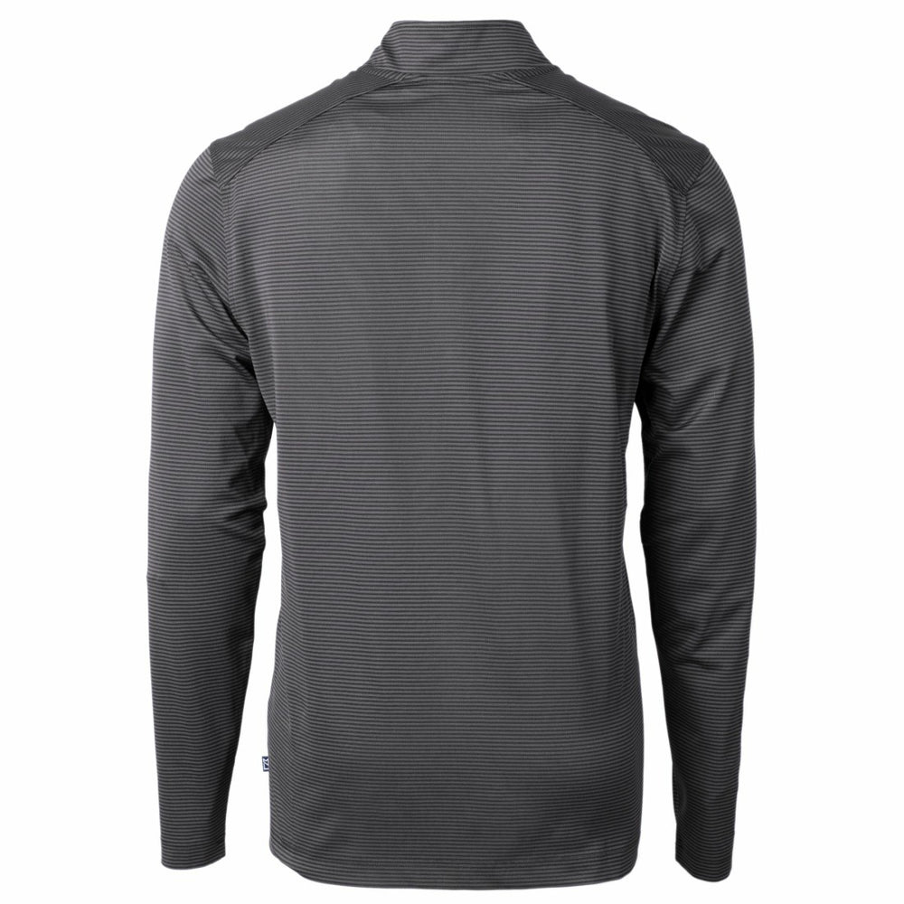Detroit Lions Cutter & Buck Big & Tall Virtue Eco Pique Micro Stripe Tri-Blend Quarter-Zip Jacket - Black for sale