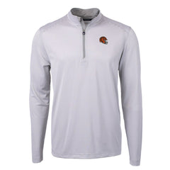 Cincinnati Bengals Cutter & Buck Big & Tall Virtue Eco Pique Micro Stripe Tri-Blend Quarter-Zip Jacket - Gray sale