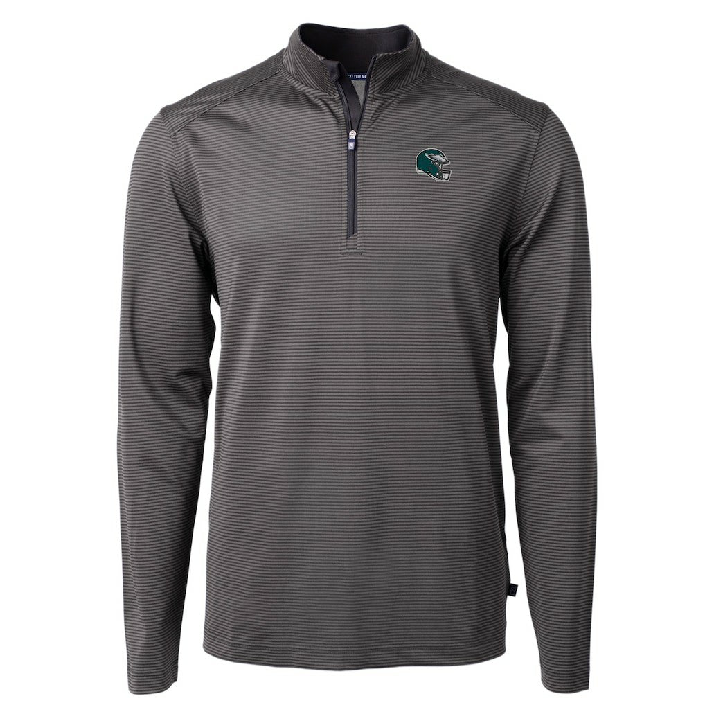 Philadelphia Eagles Cutter & Buck Big & Tall Virtue Eco Pique Micro Stripe Tri-Blend Quarter-Zip Jacket - Black discount