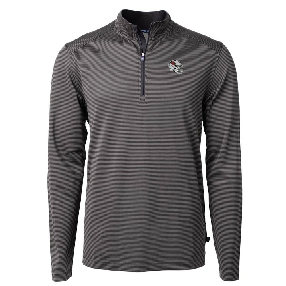 Arizona Cardinals Cutter & Buck Big & Tall Virtue Eco Pique Micro Stripe Tri-Blend Quarter-Zip Jacket - Black outlet