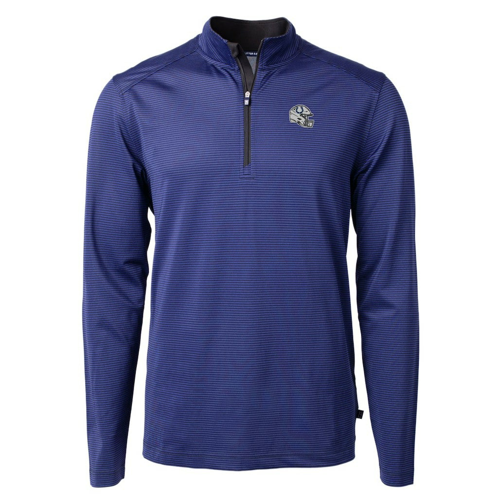 Indianapolis Colts Cutter & Buck Big & Tall Virtue Eco Pique Micro Stripe Tri-Blend Quarter-Zip Jacket - Royal online