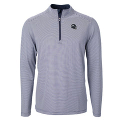 Seattle Seahawks Cutter & Buck Big & Tall Virtue Eco Pique Micro Stripe Tri-Blend Quarter-Zip Jacket - College Navy on sale